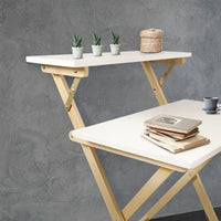 Bureau de travail pliable en bois massif à 2 niveaux pour ordinateur portable