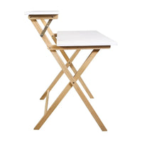 Bureau de travail pliable en bois massif à 2 niveaux pour ordinateur portable