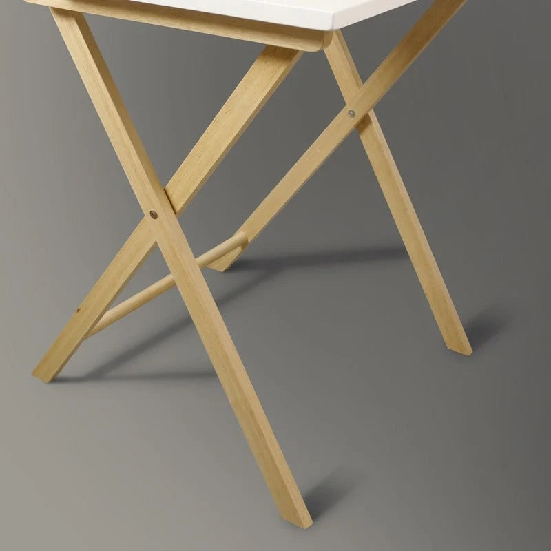 Bureau de travail pliable en bois massif à 2 niveaux pour ordinateur portable
