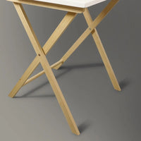 Bureau de travail pliable en bois massif à 2 niveaux pour ordinateur portable