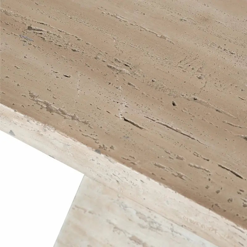 Table à manger carrée en ciment avec base à piédestal
