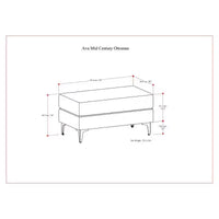 Ottoman WyndenHall Lana de style Mid-Century en tissu haute performance