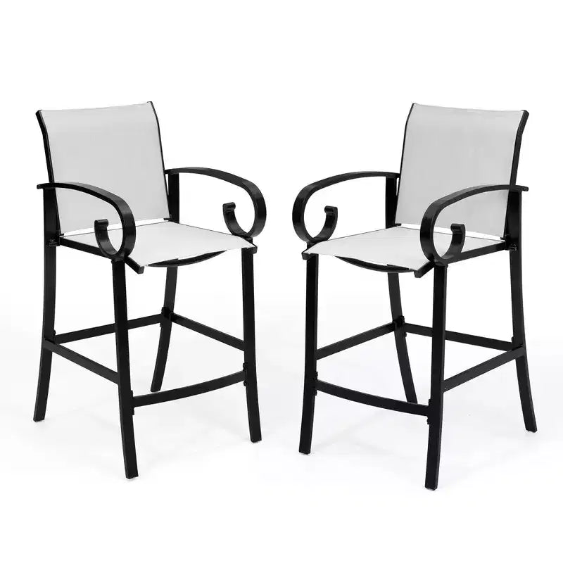 Crestlive Products Tabourets de bar pivotants hauteur comptoir 27,8'', lot de 2, cadre en aluminium avec tissu Sunbrella