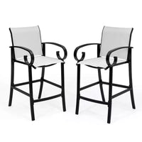 Crestlive Products Tabourets de bar pivotants hauteur comptoir 27,8'', lot de 2, cadre en aluminium avec tissu Sunbrella