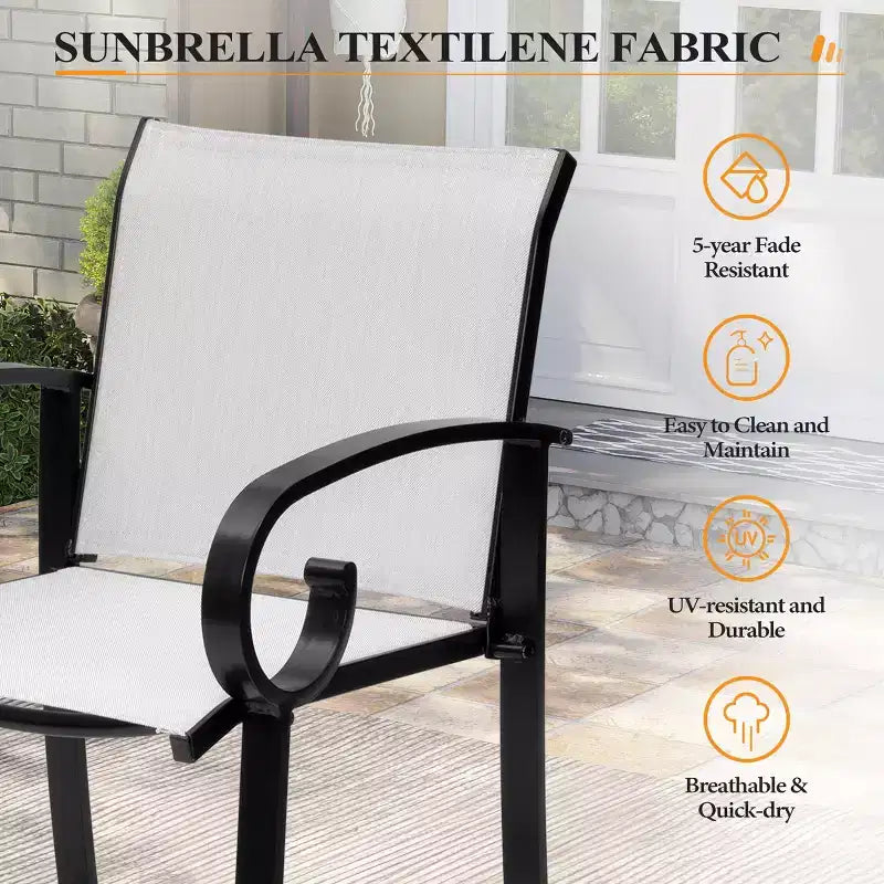 Crestlive Products Tabourets de bar pivotants hauteur comptoir 27,8'', lot de 2, cadre en aluminium avec tissu Sunbrella