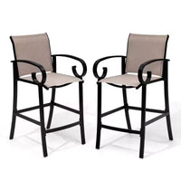 Crestlive Products Tabourets de bar pivotants hauteur comptoir 27,8'', lot de 2, cadre en aluminium avec tissu Sunbrella