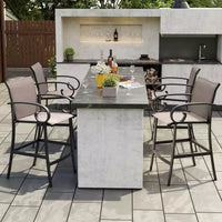 Crestlive Products Tabourets de bar pivotants hauteur comptoir 27,8'', lot de 2, cadre en aluminium avec tissu Sunbrella