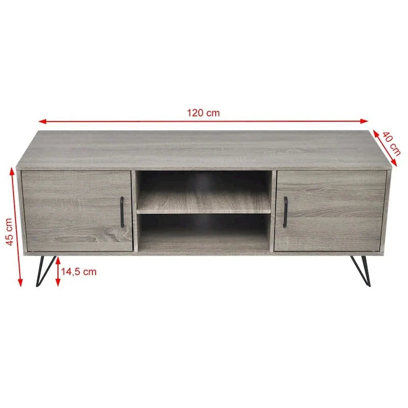 Meuble TV vidaXL 47,2x15,7x17,7 Gris