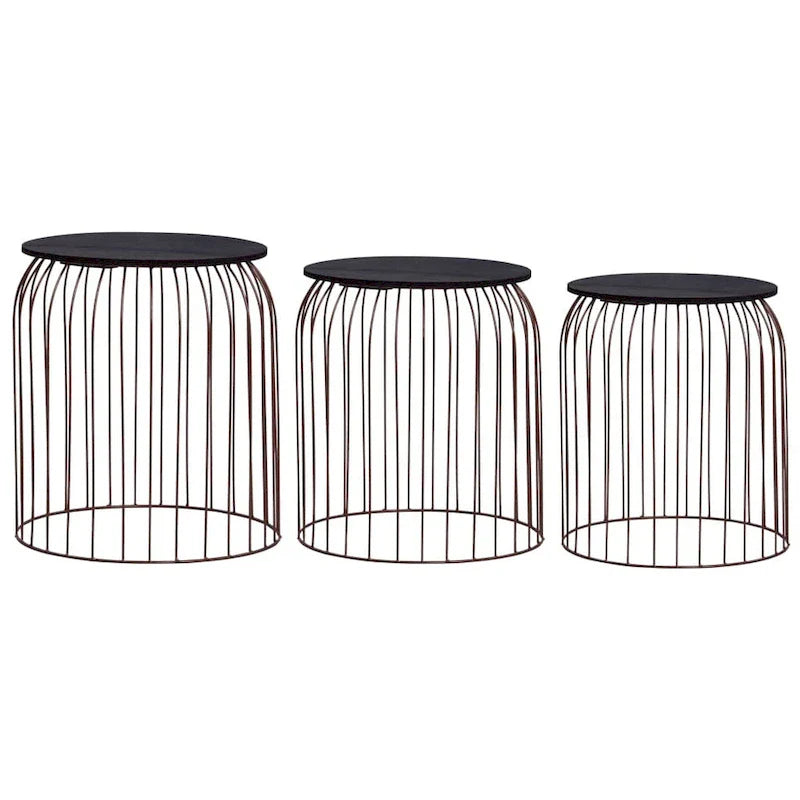 vidaXL Tables basses 3 pcs Cuivre