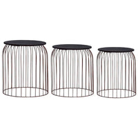 vidaXL Tables basses 3 pcs Cuivre