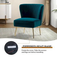 Monica - Fauteuil d'appoint confortable sans accoudoirs pour salon avec dossier capitonné et pieds métalliques par HULALA HOME