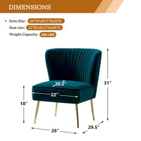Monica - Fauteuil d'appoint confortable sans accoudoirs pour salon avec dossier capitonné et pieds métalliques par HULALA HOME