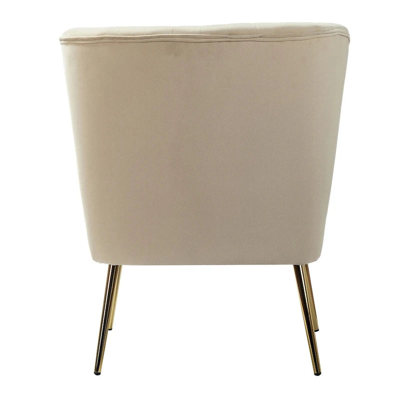 Monica - Fauteuil d'appoint confortable sans accoudoirs pour salon avec dossier capitonné et pieds métalliques par HULALA HOME