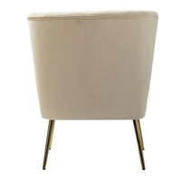 Monica - Fauteuil d'appoint confortable sans accoudoirs pour salon avec dossier capitonné et pieds métalliques par HULALA HOME