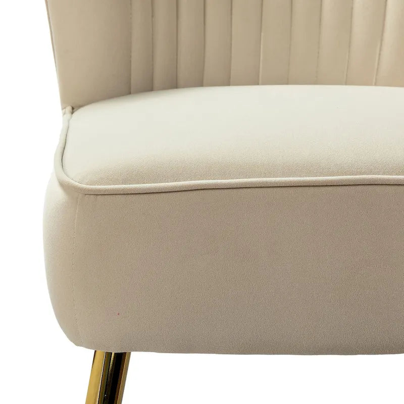 Monica - Fauteuil d'appoint confortable sans accoudoirs pour salon avec dossier capitonné et pieds métalliques par HULALA HOME
