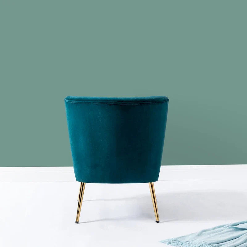 Monica - Fauteuil d'appoint confortable sans accoudoirs pour salon avec dossier capitonné et pieds métalliques par HULALA HOME