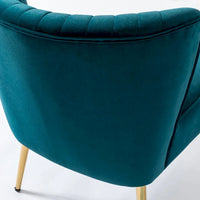 Monica - Fauteuil d'appoint confortable sans accoudoirs pour salon avec dossier capitonné et pieds métalliques par HULALA HOME