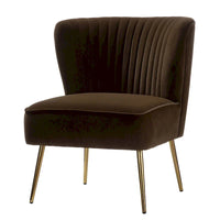 Monica - Fauteuil d'appoint confortable sans accoudoirs pour salon avec dossier capitonné et pieds métalliques par HULALA HOME