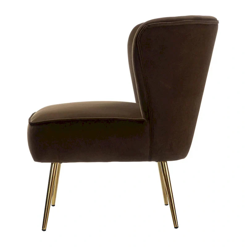 Monica - Fauteuil d'appoint confortable sans accoudoirs pour salon avec dossier capitonné et pieds métalliques par HULALA HOME