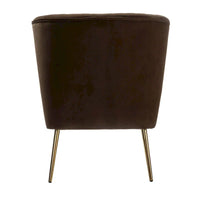 Monica - Fauteuil d'appoint confortable sans accoudoirs pour salon avec dossier capitonné et pieds métalliques par HULALA HOME