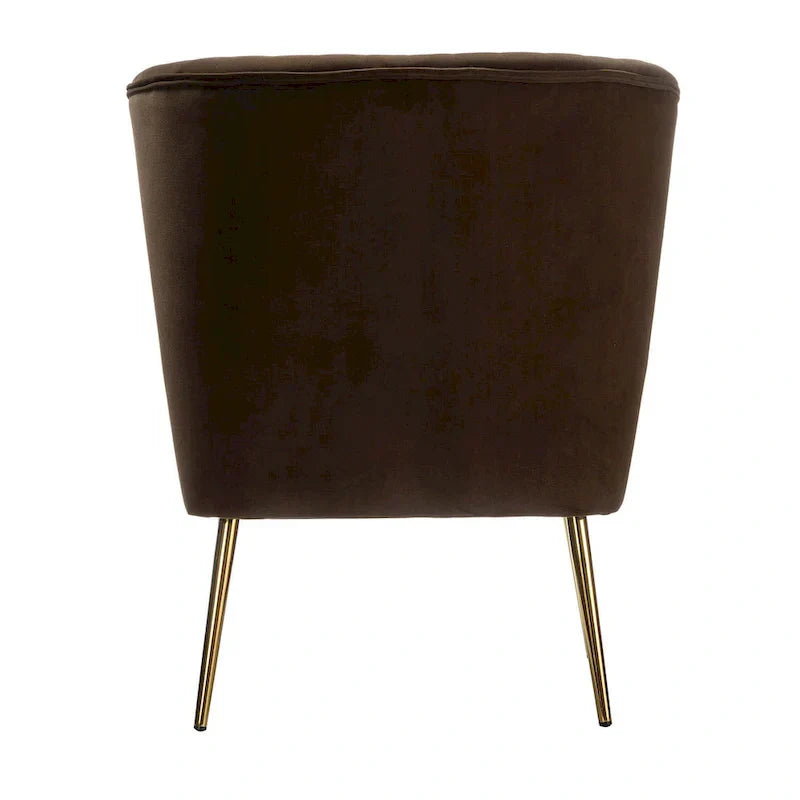 Monica - Fauteuil d'appoint confortable sans accoudoirs pour salon avec dossier capitonné et pieds métalliques par HULALA HOME