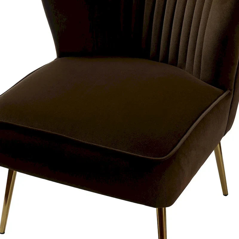 Monica - Fauteuil d'appoint confortable sans accoudoirs pour salon avec dossier capitonné et pieds métalliques par HULALA HOME