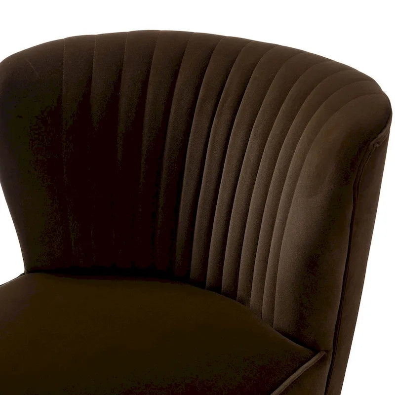 Monica - Fauteuil d'appoint confortable sans accoudoirs pour salon avec dossier capitonné et pieds métalliques par HULALA HOME