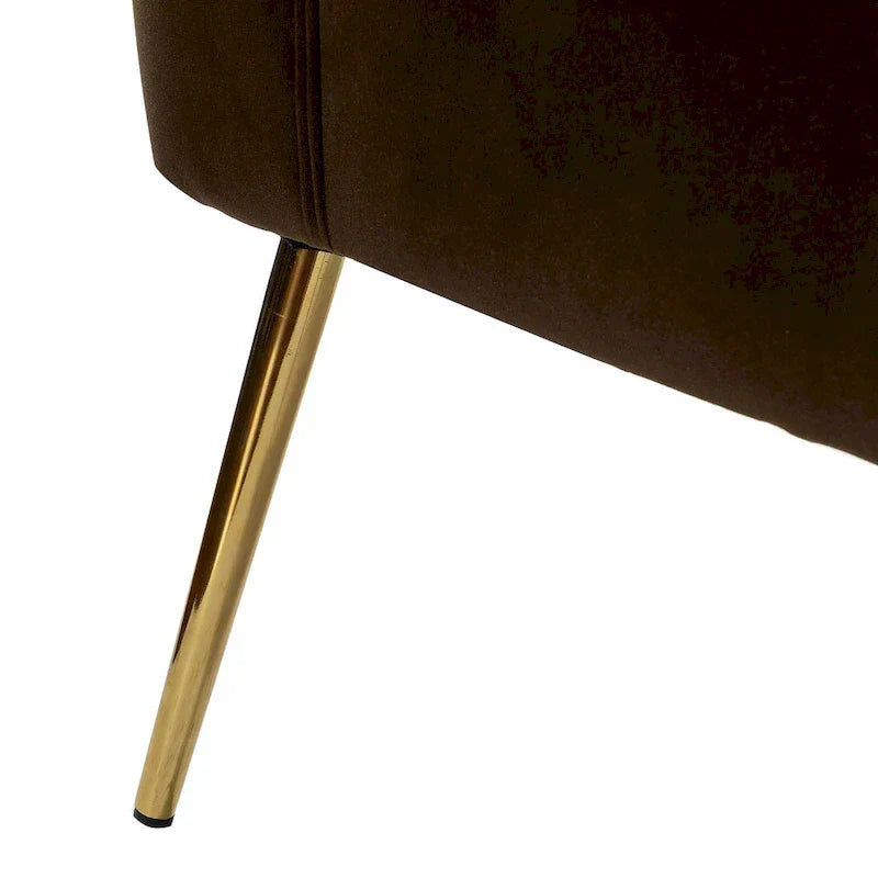 Monica - Fauteuil d'appoint confortable sans accoudoirs pour salon avec dossier capitonné et pieds métalliques par HULALA HOME