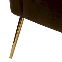 Monica - Fauteuil d'appoint confortable sans accoudoirs pour salon avec dossier capitonné et pieds métalliques par HULALA HOME