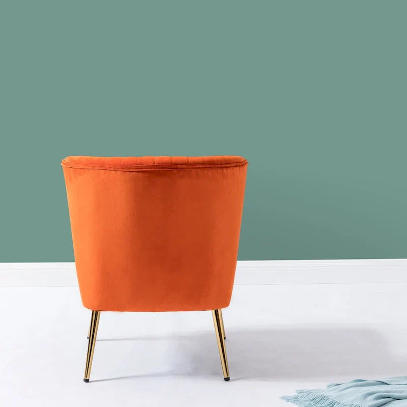 Monica - Fauteuil d'appoint confortable sans accoudoirs pour salon avec dossier capitonné et pieds métalliques par HULALA HOME