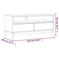 vidaXL Meuble TV FLAM 110x40x50 cm Pin massif - 110 x 40 x 50
