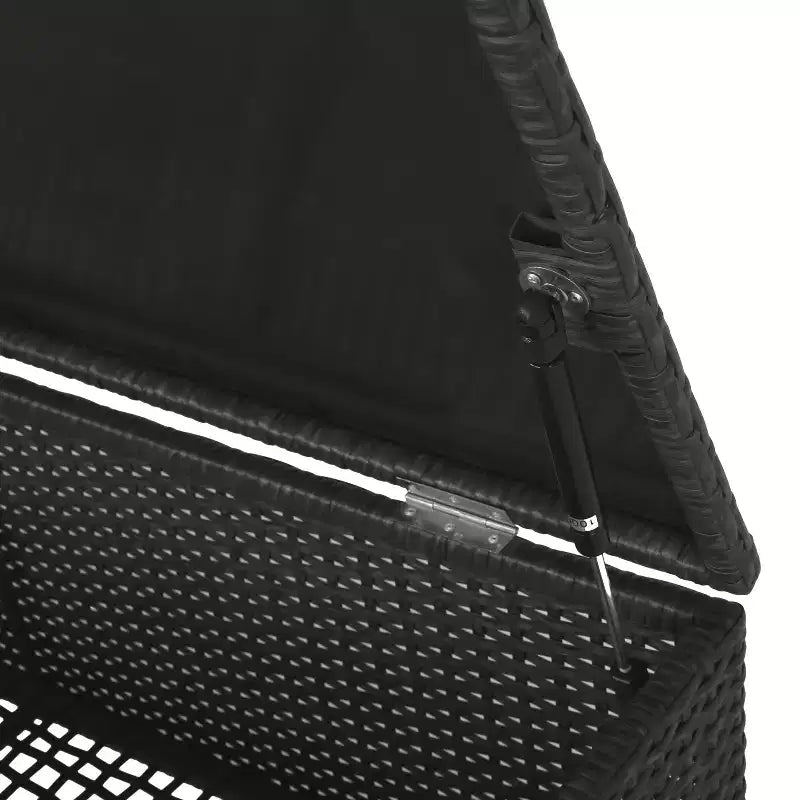 Meuble de rangement d'extérieur en osier GDFStudio Sandy, gris/noir