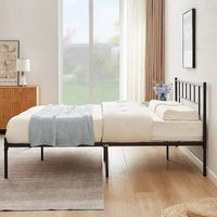 Ensemble cadre de lit 3 pièces VECELO avec tête de lit en bois et tables de chevet modernes, lot de 2