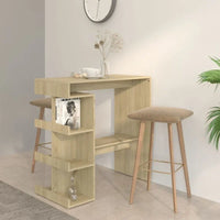 Table de bar vidaXL avec étagère de rangement 39.4x19.7x40, bois d'ingénierie - 39.4 x 19.7 x 40
