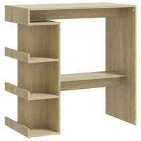 Table de bar vidaXL avec étagère de rangement 39.4x19.7x40, bois d'ingénierie - 39.4 x 19.7 x 40