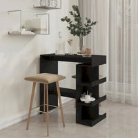 Table de bar vidaXL avec étagère de rangement 39.4x19.7x40, bois d'ingénierie - 39.4 x 19.7 x 40