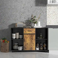 Buffet style ferme Costway bar à café meuble classeur console - 48 x 16 x 31,5 (L x P x H)