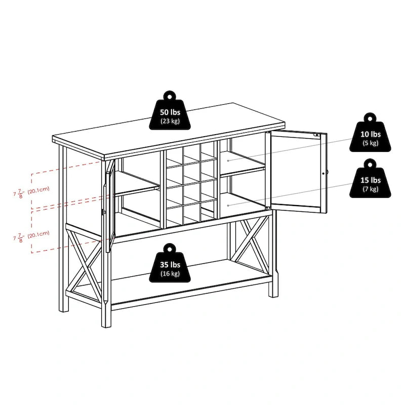 Bahut Xola, Cappuccino - 43.8L x 18P x 35.9H