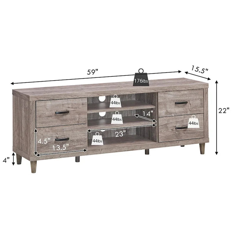 Meuble TV Costway pour TV jusqu'à 65 avec rangement - Voir détails