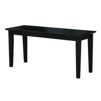 Banc d'entrée d'appoint en bois massif, fini noir - 40 x 14 x 18H pouces