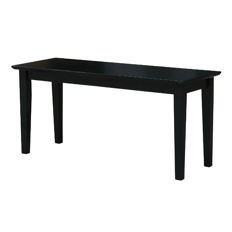 Banc d'entrée d'appoint en bois massif, fini noir - 40 x 14 x 18H pouces