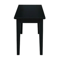 Banc d'entrée d'appoint en bois massif, fini noir - 40 x 14 x 18H pouces
