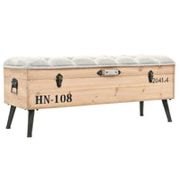 vidaXL banc de rangement 43.3 en bois de sapin massif - 43.3 x 15.7 x 19.7