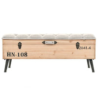 vidaXL banc de rangement 43.3 en bois de sapin massif - 43.3 x 15.7 x 19.7