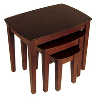 Ensemble de 3 tables gigognes Bradley, Noyer - 26,8 x 18,7 x 21,9