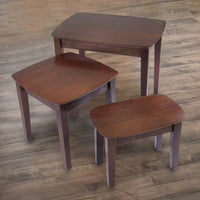 Ensemble de 3 tables gigognes Bradley, Noyer - 26,8 x 18,7 x 21,9