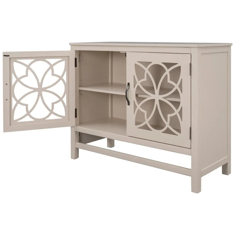 Buffet de salle à manger en bois avec portes et étagère réglable