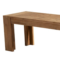 Banc en bois d'acacia massif avec pieds en équerre, marron - 18 H x 58 W x 16 L pouces