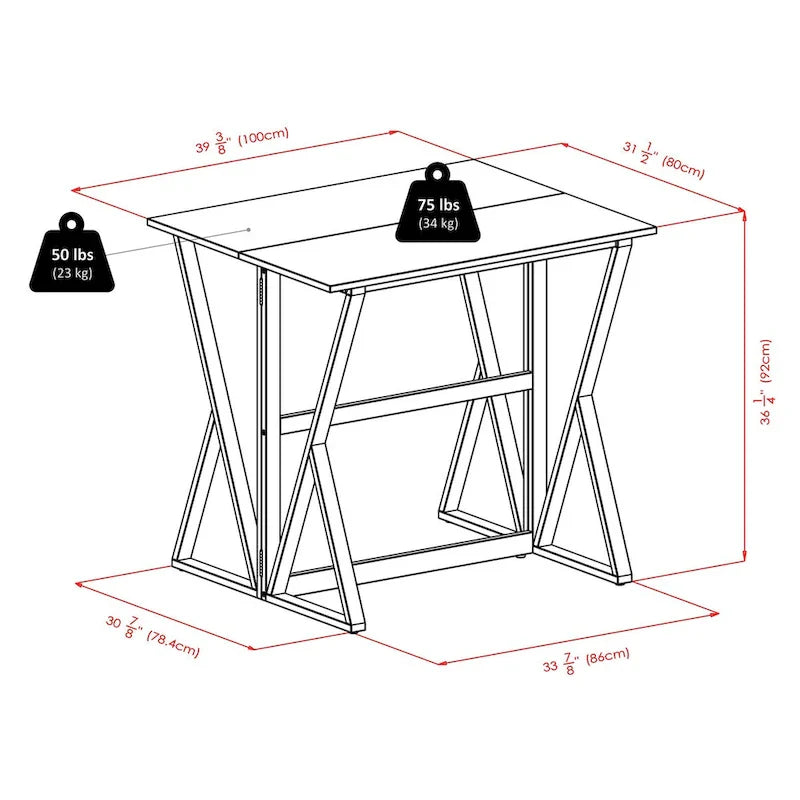 Table haute à abattant 3 pièces avec tabourets de comptoir à assise coussinée, noyer et espresso