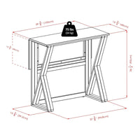 Table haute à abattant 3 pièces avec tabourets de comptoir à assise coussinée, noyer et espresso